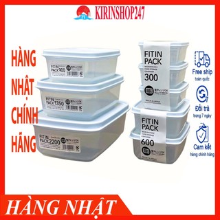 Bộ hộp đựng thực phẩm nắp nhựa dẻo Fitin Pack mint Hàng Nội Địa Nhật Bản dùng được trong lò vi sóng