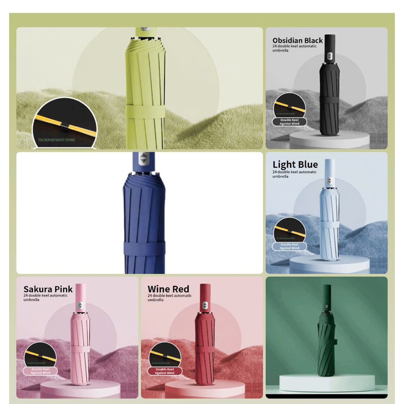 Ô Dù Che Nắng Che Mưa Sử Dụng Ngoài Trời Gấp Gọn Tự Động 2 Chiều 10 Nan, 12 Nan, 24 Nan Kép Cao Cấp