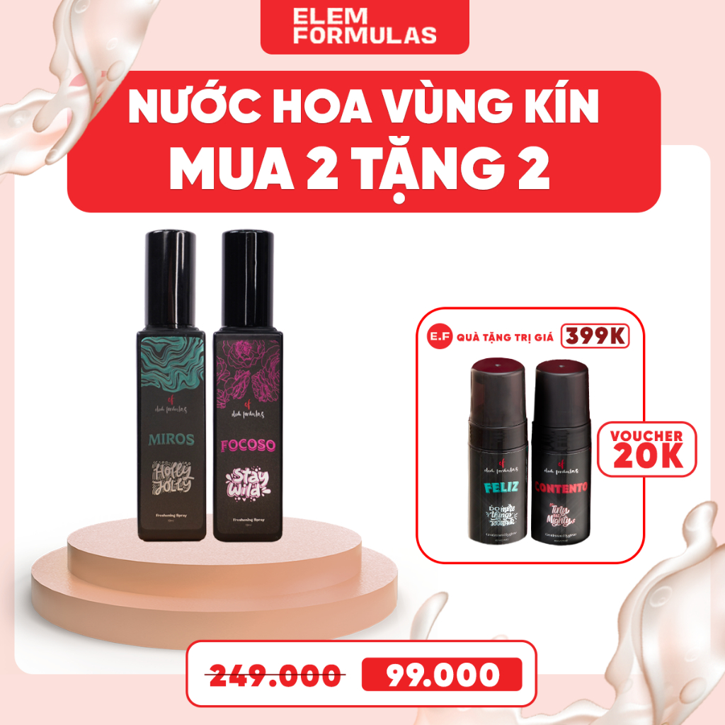 Nước Hoa Vùng Kín Hương Nước Hoa Cao Cấp Từ Ý, Xịt Thơm Vùng Kín 19 ML Cấp Khoáng Dưỡng Ẩm An Toàn Cho Da