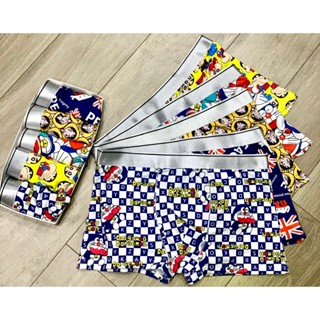 [ Free Ship ] combo 5 quần sịp quần lót nam thun lạnh Doremon, Shin, Luffy... hoạt hình 4 chiều