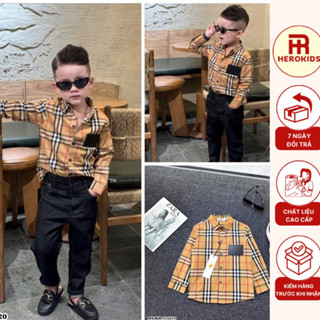 áo sơ mi bbr cho bé trai logo tag ngực lên dáng chuẩn boy phố__5162