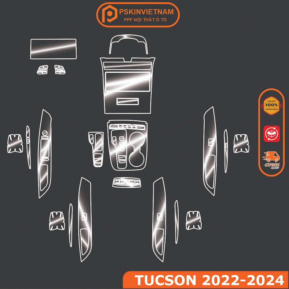 Bộ Dán nội thất Hyundai Tucson 2022-2024 PPF chống xước, che mờ vết xước nội thất -T-Home&More