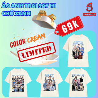 Áo Thun TỔNG HỢP 30 ANH màu kem chữ xanh form rộng Vải Poly Mè STREETSFACT TRENDS - ATSHXHTchuxanh