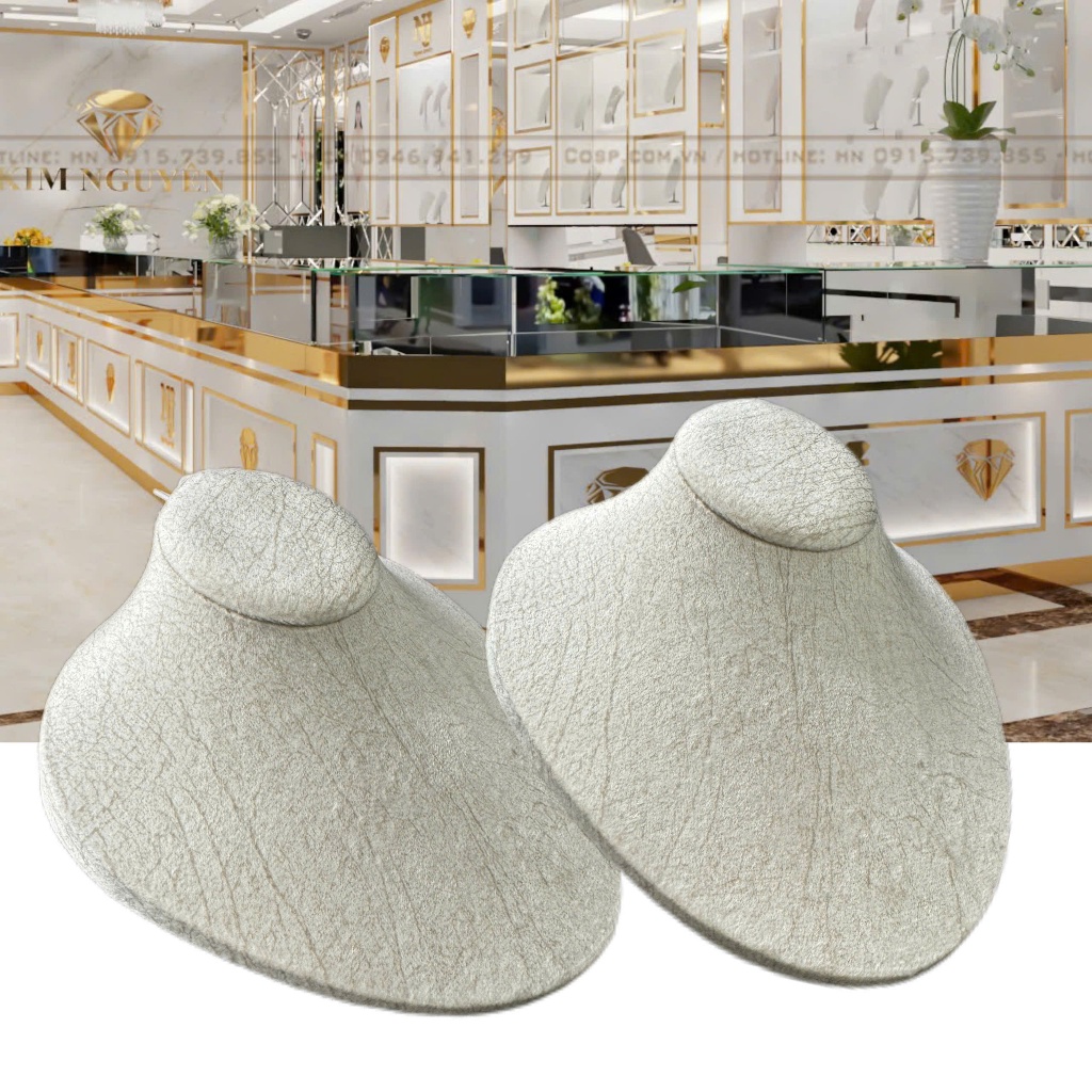 Cổ dây chuyền nằm nhung vân và PU
