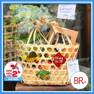 [HÀNG ĐẸP] Giỏ tre đựng quà Tết, đựng hoa quả, trứng, bánh kẹo... Làn tre mây đan đựng có quai xách thủ công 02310