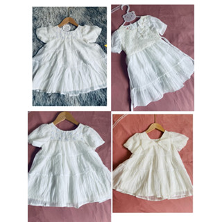 10-36kg Đầm babydoll trắng - đầm công chúa trắng - váy bé gái vải tơ mềm đi biển đẹp Thokids2023