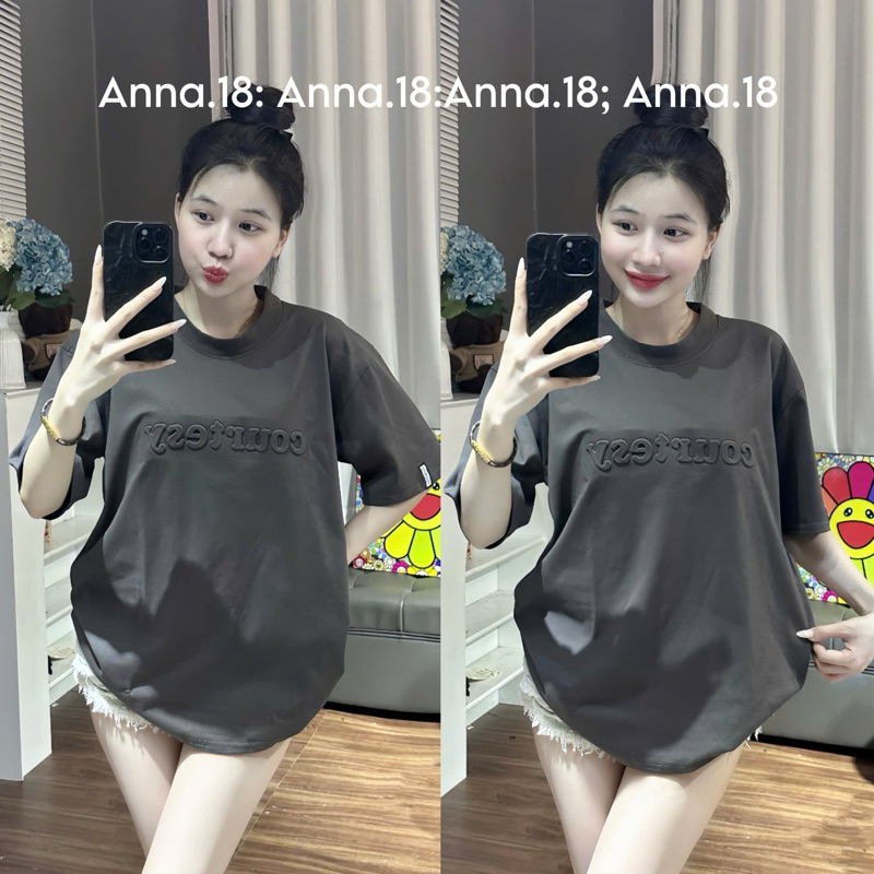 Áo phông cotton khô form rộng dập nổi (courtesy) top nam nữ | BigBuy360 - bigbuy360.vn