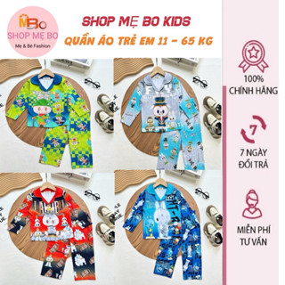 Quần áo trẻ em - Đồ bộ 3d thun lạnh pizama quần dài tay dài thu đông cho bé gái bé trai in hoạt hình đẹp từ 9 đến 40kg