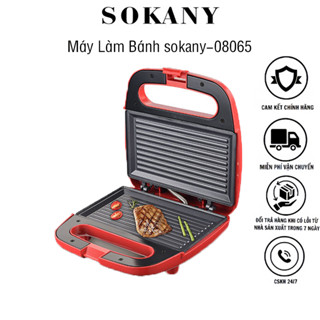 Máy làm bánh Sandwich máy làm bánh kẹp máy ép bánh mỳ Sokany 08065