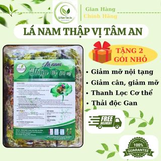Trà lá nam 10 vị giảm cân Tâm An, giảm mỡ bụng, mỡ thừa, mỡ máu, mỡ gan (15 gói dùng 30 ngày)