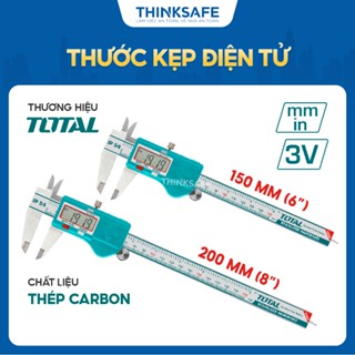 Thước kẹp điện tử bằng thép carbon 200mm Total TMT322006 bảo quản hộp nhựa chất liệu thép không gỉ