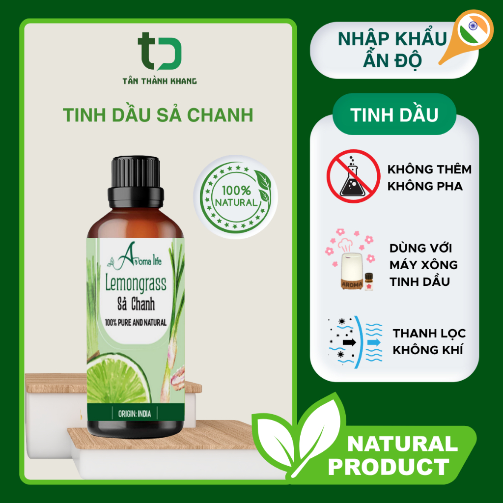 Tinh Dầu Nguyên Chất Chanh Sả Aroma Life (10ML 50ML 100ML)