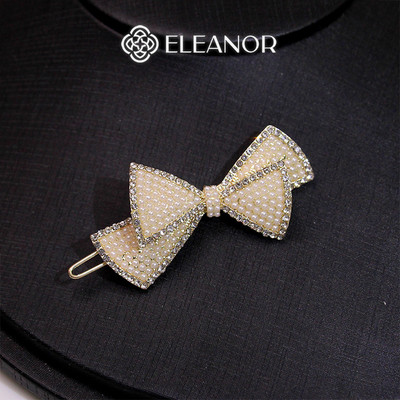 Kẹp tóc nữ Eleanor Accessories hình nơ đính đá kẹp tóc mái basic phụ kiện tóc 8288
