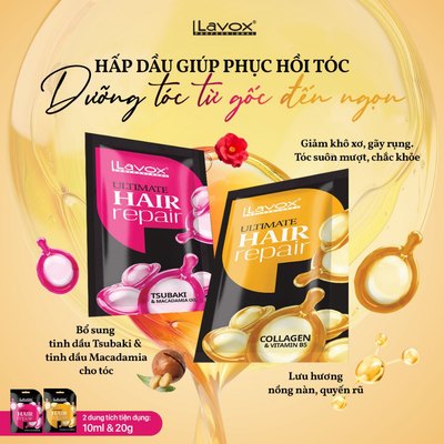 8 Gói Hấp Dầu Lavox Ultimate 10ml x8 Tiện Lợi - Giảm Gãy Rụng, Dưỡng Tóc Mềm Mượt Lamimi Chính Hãng