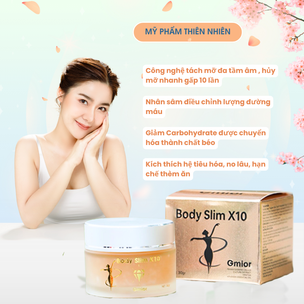 Kem Tan Mỡ Body Slim X10, Giảm Mỡ Bụng, Đùi, Bắp Chân, Bắp Tay, Thành Phần Tự Nhiên
