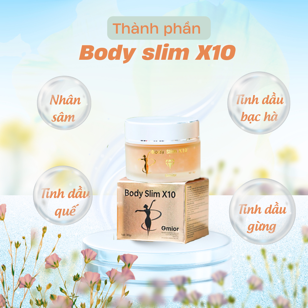 Kem Tan Mỡ Body Slim X10, Giảm Mỡ Bụng, Đùi, Bắp Chân, Bắp Tay, Thành Phần Tự Nhiên