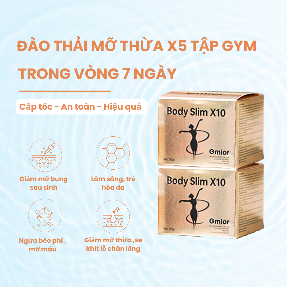 Kem Tan Mỡ Body Slim X10, Giảm Mỡ Bụng, Đùi, Bắp Chân, Bắp Tay, Thành Phần Tự Nhiên