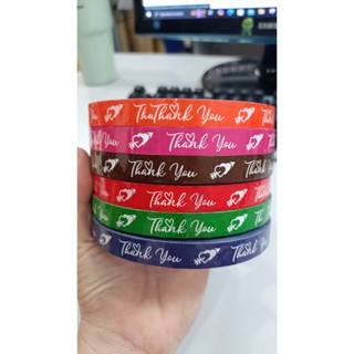  1 cây  25 cuộn  băng keo in hình Trái Tim in chữ thank you dán ly cà phê trà sữa 12mm 