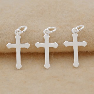 [S925] Thánh Giá Trơn Bạc 925 Treo - Charm Phụ Kiện Xâu, Phối Vòng Tay, Chuỗi Hạt Gỗ Phong Thủy May Mắn Nam, Nữ