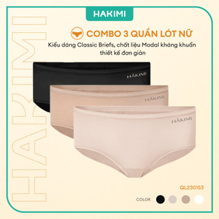Combo 3 Quần Lót Nữ Kháng Khuẩn HAKIMI Chất Liệu Modal QL230153