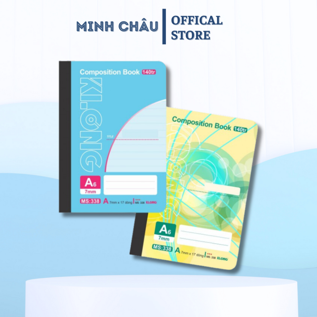 Sổ kẻ ngang may dán gáy Composition book A6 140 trang 58/92; KLONG 338