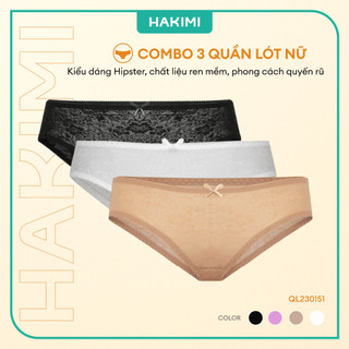 COMBO 3 Quần Lót Ren nữ HAKIMI Thoáng Mát Siêu Mỏng QL230151