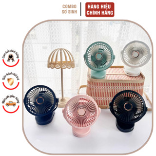  Quạt Kẹp Xe Đẩy GF07 Tích Điện Mini Cho Bé Pin 10000mah 3 Cấp Độ Gió Xoay 360 độ Để Bàn Treo Xe Đẩy 