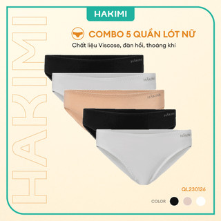 Combo 5 Quần Lót Nữ HAKIMI Chất Liệu Cotton Trơn Mềm Mịn Mát Mẻ QL230126