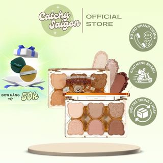 [XIXI] Bảng Mắt XIXI 6 Ô Hình Gấu Dễ Thương Nhũ Lì Baby Bear (D-571)
