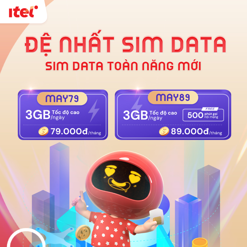 SIM 4G MAY79 Vinaphone [Miễn phí tháng đầu], 90G/th gọi miễn phí