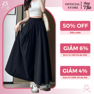 Quần giả váy ống rộng dáng dài xòe rộng Saramia nữ chất đũi nhăn mềm nhẹ mát 6 màu D20