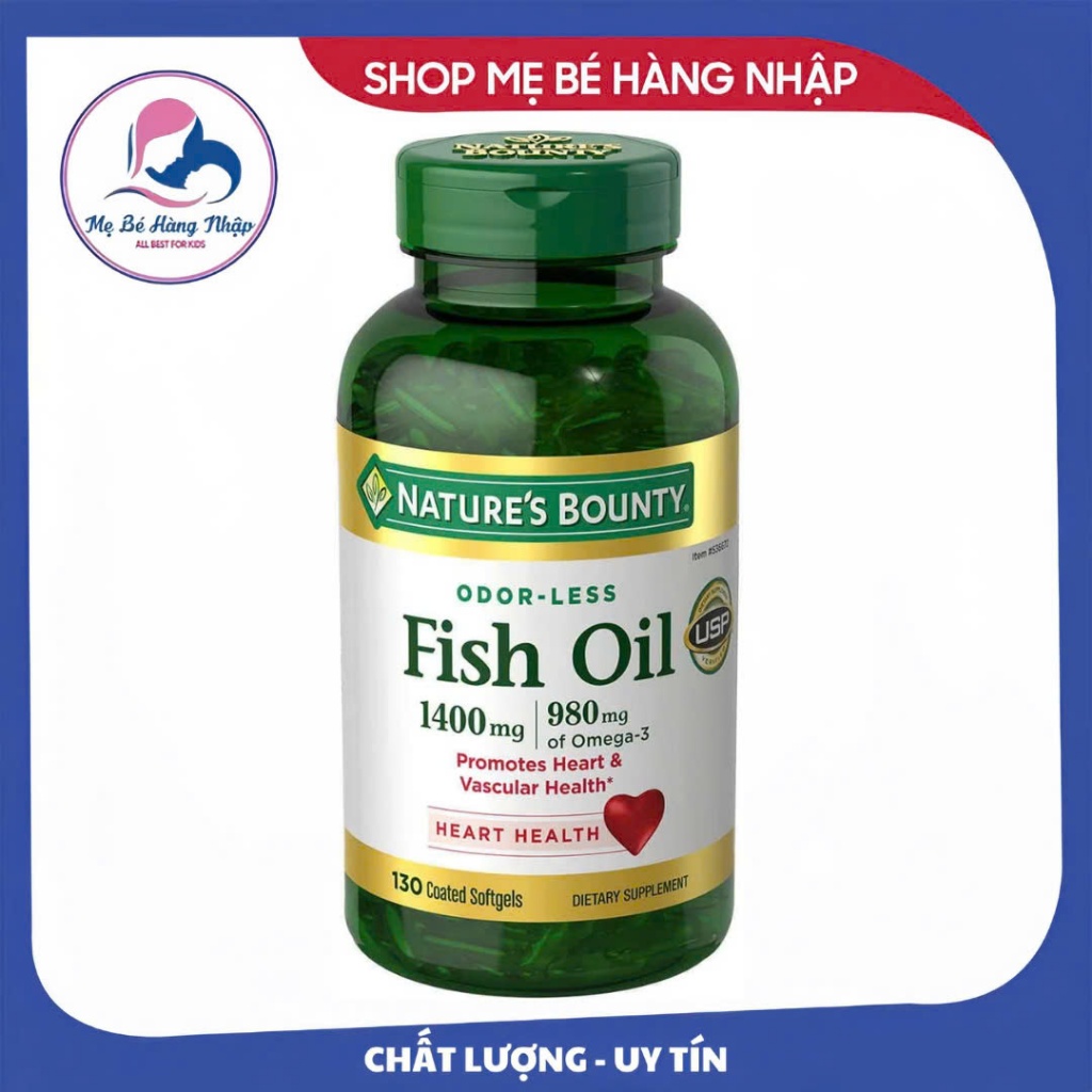 Viên uống dầu cá Fish oil Nature's Bounty 1400mg 130 viên