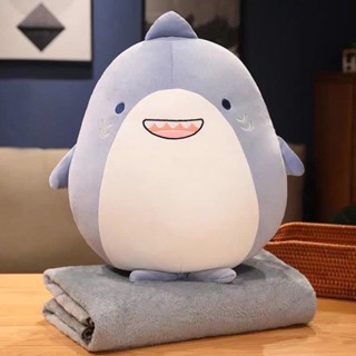 Bộ chăn gối văn phòng hình Má Ú ANVIHOME, Gấu kèm chăn (mền) labubu, cá mập, quái vật