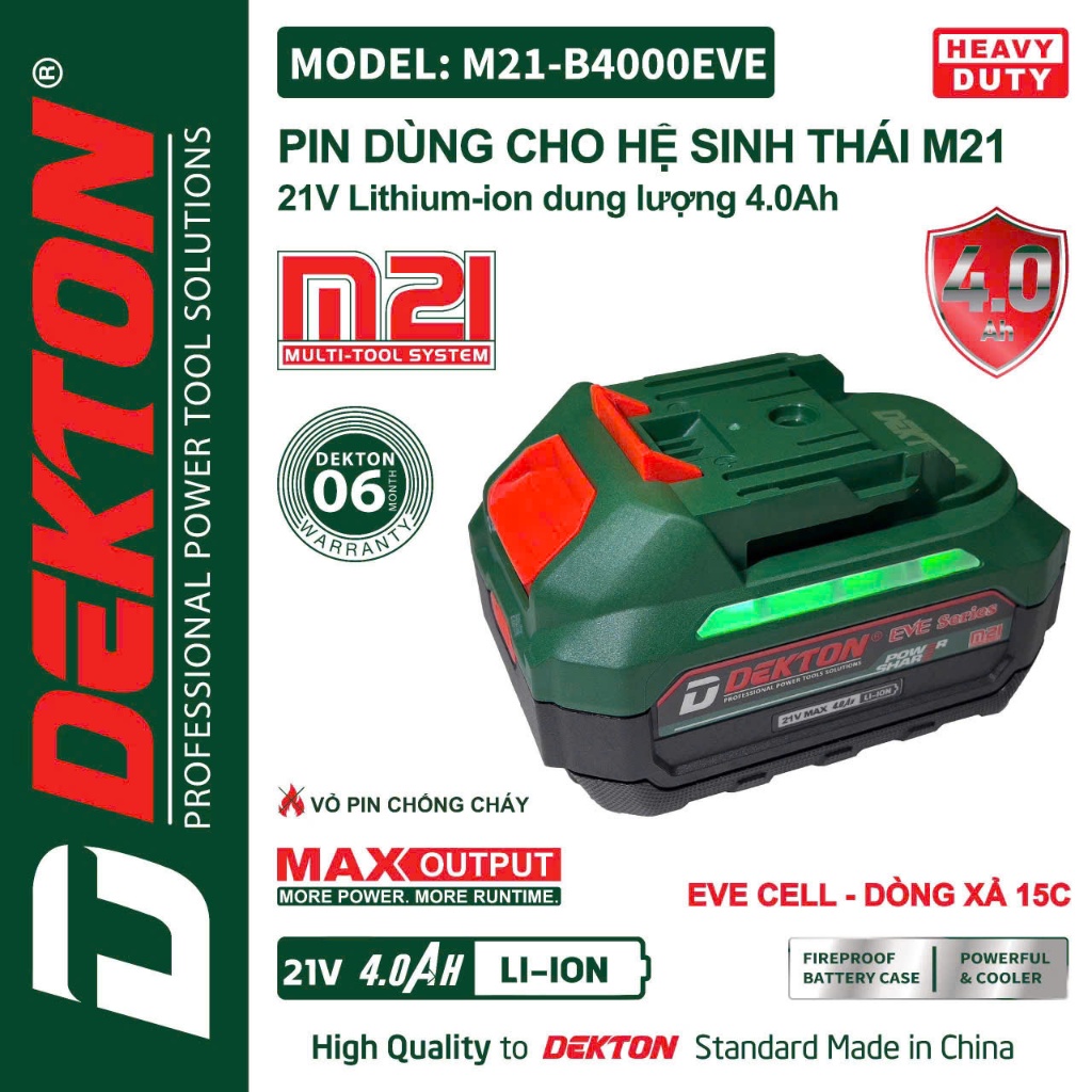 [SALE 50% - BH 6T - GIAO HÀNG TOÀN QUỐC ] Combo Pin Sạc Dekton, B4000EVE, B4015PLUS, Chân Pin Phổ Th