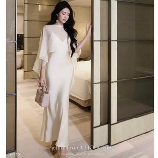  Đầm Lụa Hàn Châu Đuôi Cá kèm áo choàng sang trọng váy dự tiệc phong cách quyến rũ sang trọng JENNY DRESS 