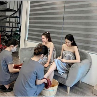 Đầm váy quây spa vải lụa đẹp mềm mịn không nhăn S101