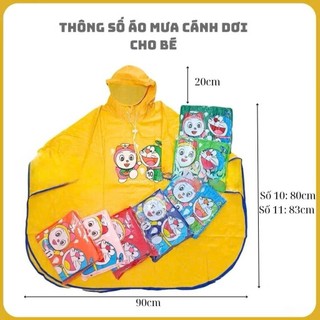 Áo mưa cánh dơi họa tiết in hình cho bé