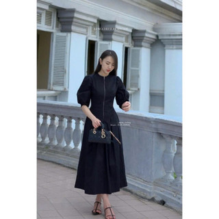 𝐋𝐮𝐦𝐢𝐚 𝐃𝐫𝐞𝐬𝐬 - Đầm Tay Phồng Khoá Trước ( ảnh chính chủ )