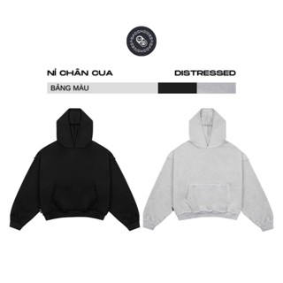 BadChoices | Áo HOODIE nỉ chân cua Distressed phối rách form Boxy StreetStyle