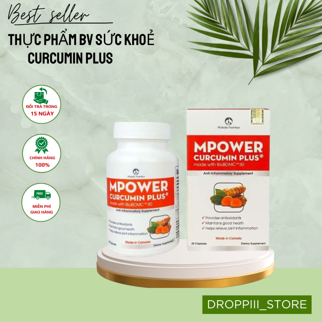 Viên uống Curcumin plus Mpower nhập khẩu canada tăng cường sức khỏe , làm lành vết thương MSP 34322