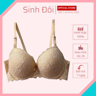 Áo ngực nữ ren nâng ngực tạo khe Boya có gọng mút ép vừa mềm mịn cúp xéo size 34-36-38