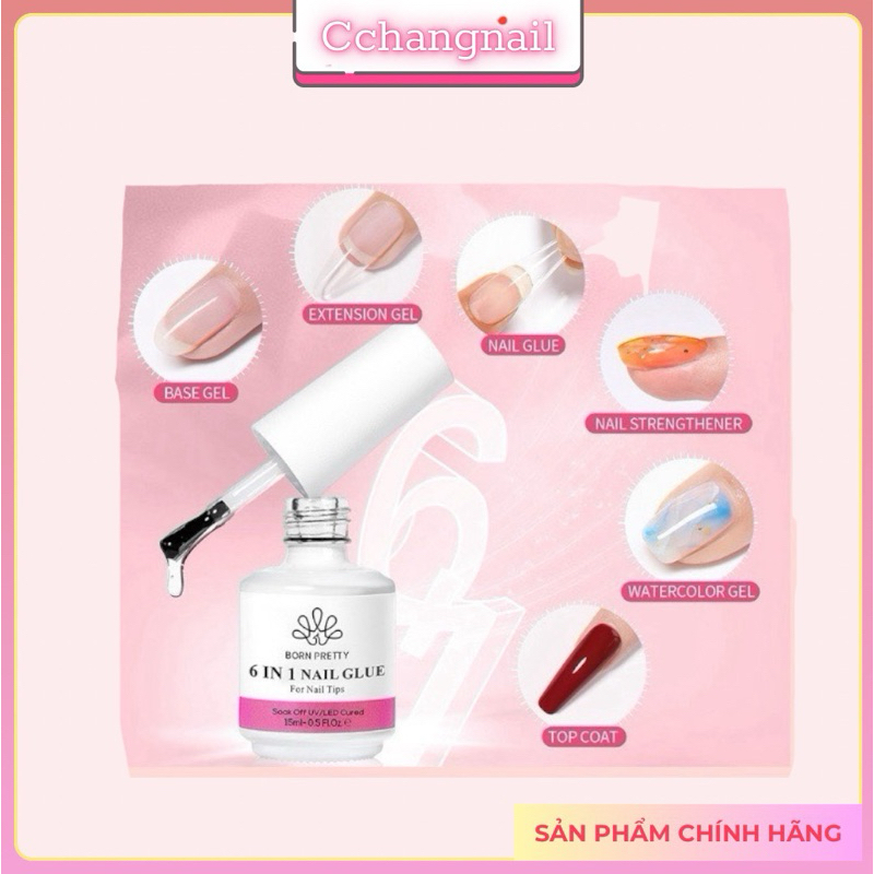 Sơn Gel móng tay 6 trong 1 ( 6in1) BORN PRETTY Chai 15ml