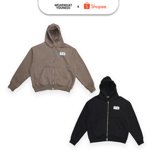  Áo khoác nỉ nam nữ WWYNSTU double zip hoodie form boxy 360GSM 