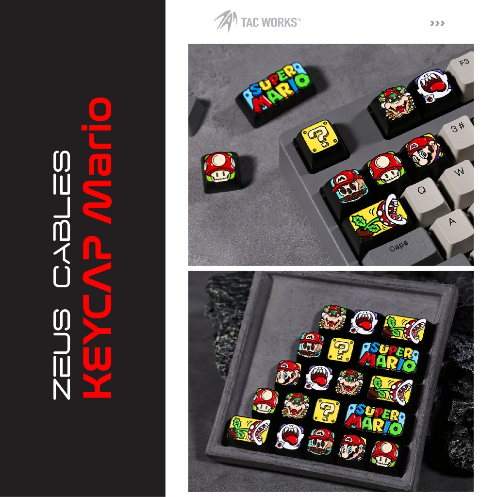 [Mario] Keycap Lẻ Bằng Kim Loại Cho Bàn Phím Cơ | Keycap 1u Kim Loại | TACWORKS Keycap