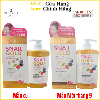 Sữa dưỡng thể trắng da body Snail Gold Arbutin mix berry thế hệ mới 500ml