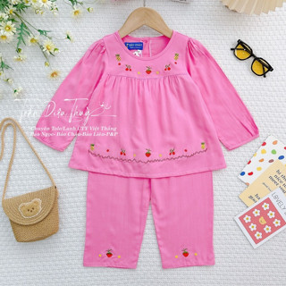 [6-23kg]Tay dài Thương hiệu Bảo Châu cho bé gái, chất liệu Tole/Lanh Công ty Việt Thắng [Dày-Bền-Đẹp]