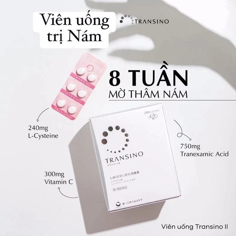 Viên Uống Trắng Da Transino Nhật Bản Trắng Da, Mờ Nám, Tàn Nhang