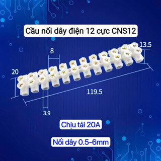 Đầu nối nhanh dây điện vặn vít 20A - 12 cổng