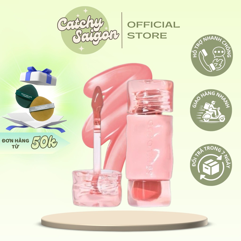 [GOGO TALES] Son Bóng Dạng Gloss GOGO TALES Viên Đá Hồng Translucent Glaze Light Lip Gloss (GT687)