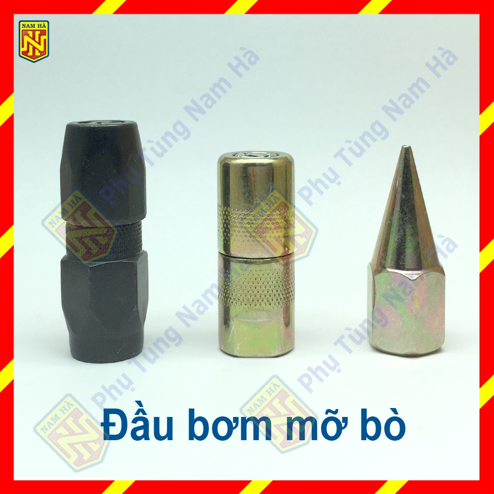 Các loại đầu bơm mỡ bò, đầu bơm mỡ bò kẹp nhanh, đầu bơm mỡ đầu bằng đầu chụp, đầu bơm mỡ nhọn